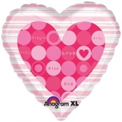 18 inç I Love Messages in Pink Dot (Ses Kayıt Edilebilen) Folyo Balon