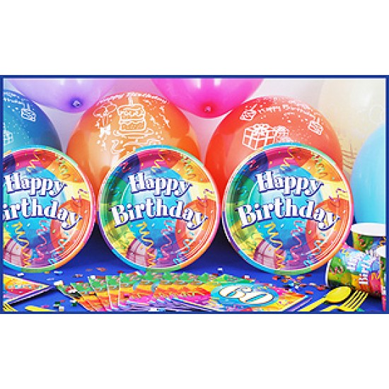 8 Kişilik 60 Yaş Brilliant Birthday Ekonomik Set
