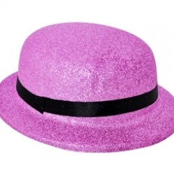 Simli Pembe Plastik Parti Şapka
